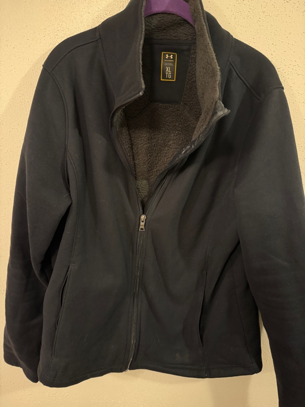 Under Armour Black Jacket with Gray Sherpa Lining